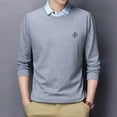 thumbnail image 3 of Autumn Men's Fake Two Long Sleeve Polo T-shirts - Casual&Loose&Versatile, 3 of 8