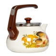 thumbnail image 4 of Enameled Aluminum Tea Kettle Mushrooms Enamel Kettle 2.3-qt. (2.2 L) Hot Water TeaKettle pot for Stovetop Teapot Ideal for Camping, 4 of 7