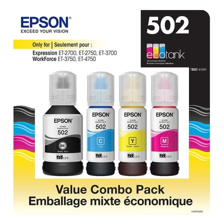 Epson EcoTank 502 Ink Bot tles Value Pack