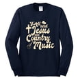 thumbnail image 2 of Wild Bobby, Y'all Need Jesus & Country Music, Pop Culture, Men Long Sleeve Shirt, Navy, Small, 2 of 4