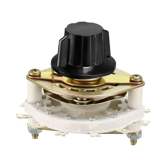 3P3T 3 Pole 3 Position 1-Deck Band Channel Rotary Switch Selector with Knob