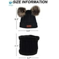 thumbnail image 5 of Deago Infant Toddler Winter Hat Scarf Set for Baby Girl Knitted Warm Fleece Lined Skiing Cap Lovely Pompom Kids Beanie 6-36 Months (Black), 5 of 7