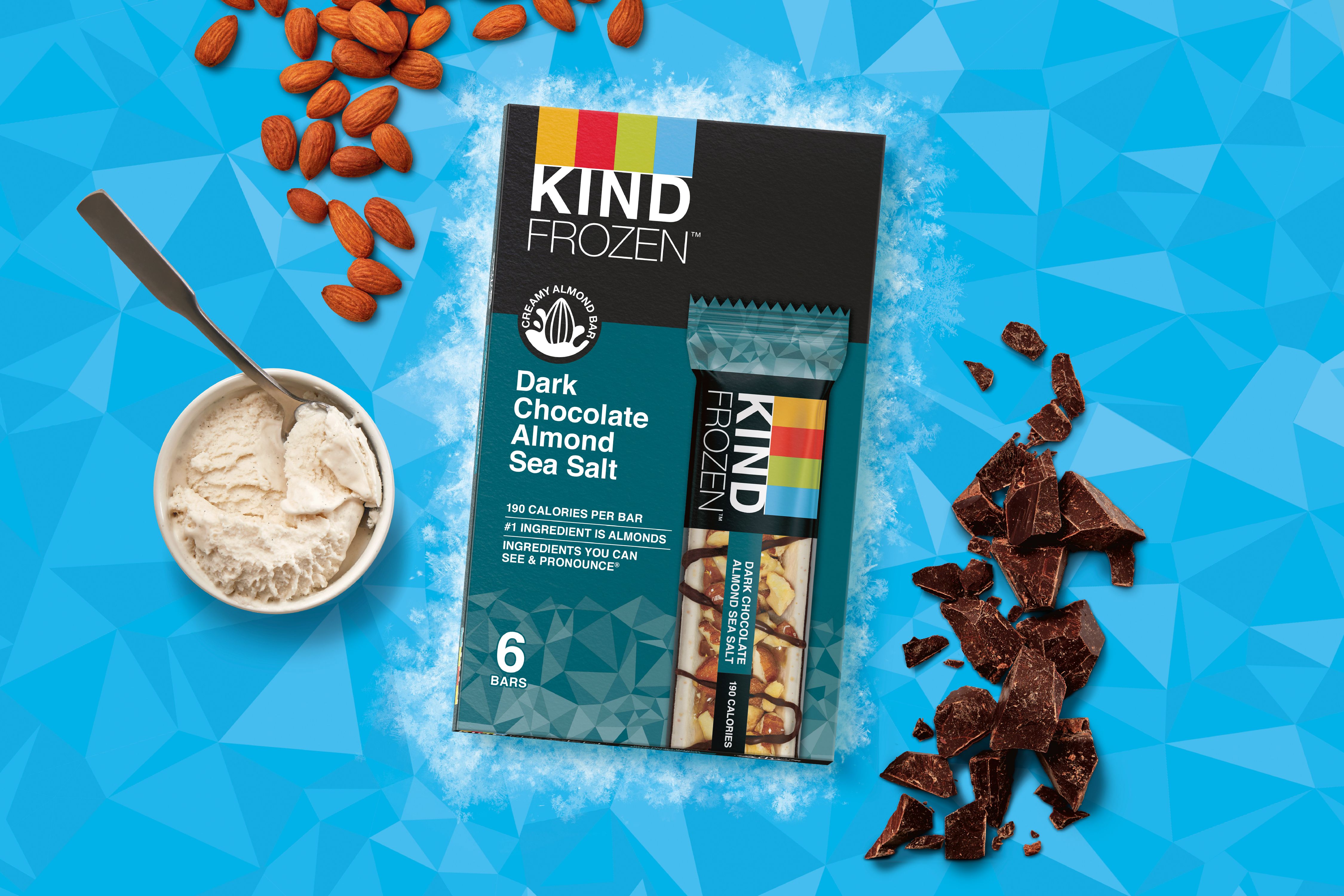 KIND FROZEN Dark Chocolate Almond Sea Salt Bars 6 Count Box - image 3 of 5