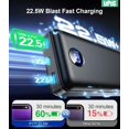 thumbnail image 3 of Portable Charger Power Bank - 60,000mAh Battery Pack, 22.5W Fast Charging Phone Attached USB-C/iOS/Micro-USB Cable, Powerbank for iPhone 17 16 15 14 13 , Travel Camping Essentials, 3 of 5