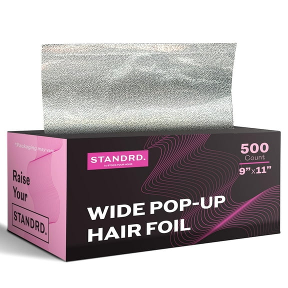500 Count Aluminum Foil for Hair Highlighting, 9” Pop Up Foil Sheets for Salon or Home Use, Embossed Disposable Hair Foils for Highlighting, Coloring Hair, Wide Foil for Hair Stylist, Stock Your Home