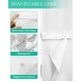 thumbnail image 3 of No Hook Shower Curtain with Snap in Liner, Summer Sliver Pineapple White Texture Hotel Shower Curtains for Bathroom, Washable Shower Curtain Liner Set with Mesh Top Window, 72"x72", 3 of 6
