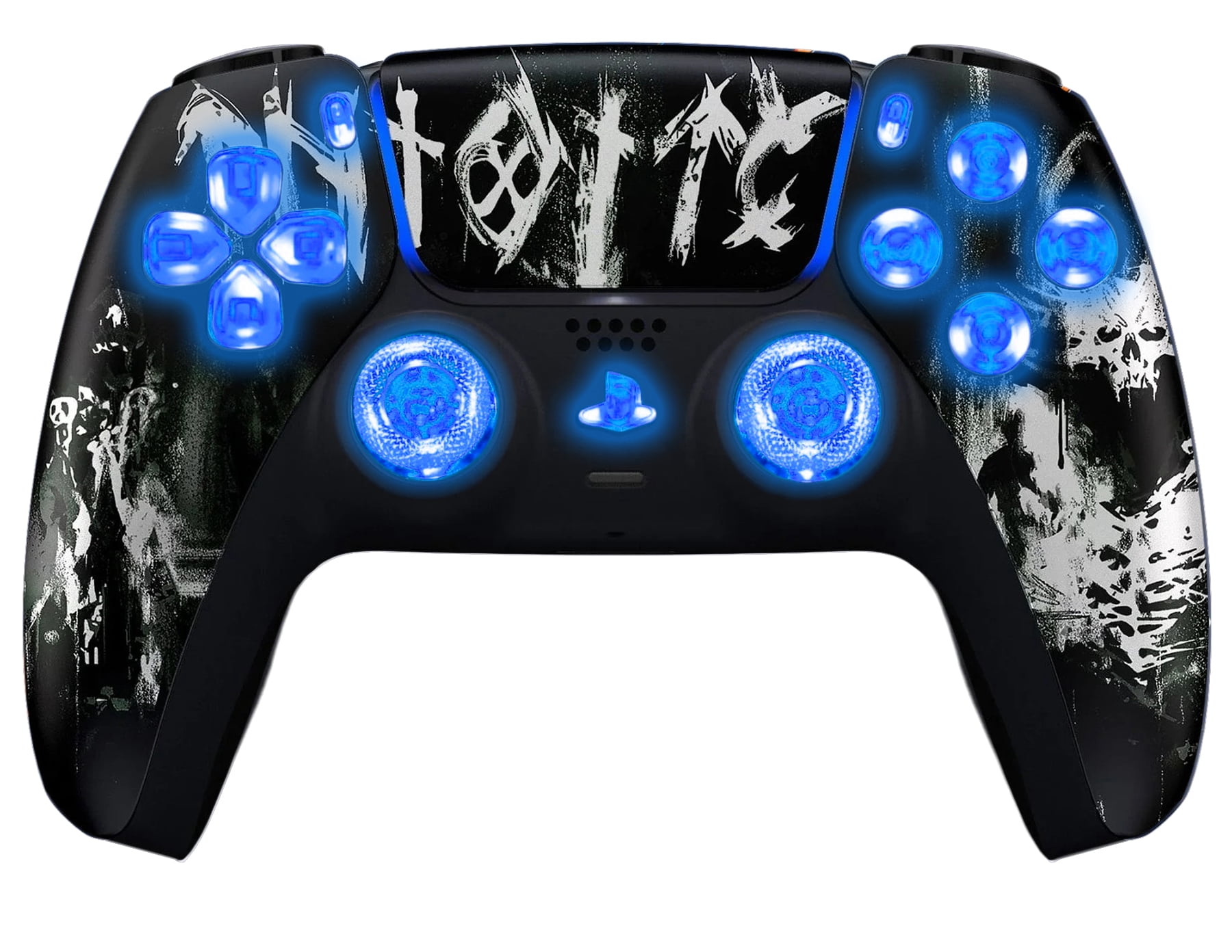 Darkness Falls Silent Modz LED Light Up Button Wireless Custom Controller for PS5