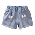 thumbnail image 5 of Akiihool Girls Summer Jean Shorts Girls' Denim Shortie Shorts (Yellow,9-10 Years), 5 of 5
