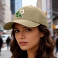 thumbnail image 4 of Lumistal Washed-Cotton Baseball Cap for Women Vintage Adjustable Dad Hats Unstructured Embroidered Flower Baseball Cap Gift for Men Women Khaki One Size, 4 of 4