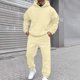 thumbnail image 1 of Ceisia Men's Solid Color Hooded Tracksuit 2-Piece Set for Casual & Sports Wear Khaki L Gifts, 1 of 8