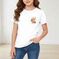 thumbnail image 2 of YunPes Short Sleeve T-Shirt for Girls Cute Squirrel Print Crewneck Tee Summer Casual Confortable Pullover Tops for Kids, 2 of 5