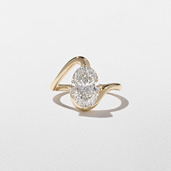 Solitaire Brilliance 3.5CT Oval Lab Grown Diamond Unique Engagement Ring for Women 10k Yellow Gold Ring Size 4