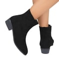 thumbnail image 6 of Ankle Boots for Women Comfortable Low Block Heel Booties with Inner Side Zipper Closure Fashionable British Style Classic Fall Boots, 6 of 7