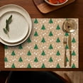 thumbnail image 5 of Brown Christmas Tree Pattern Summer Placemats Table Placemats Set Of 4-Linen Kitchen Washable Placemats Table Mats 11.8"x17.7" Non-Slip Heat Resistant, 5 of 6