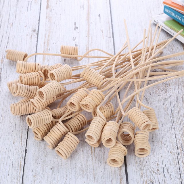 (22-24cm * 3mm, forma de espiral, Color Natural) 20 piezas difusor de fragancia de ratán Natural, repuesto de caña, relleno de varillas en espiral onduladas