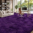 thumbnail image 4 of Janvonne Fluffy Area Rugs for Living Room,Soft Shaggy Grape Purple Carpets for Bedroom, Home Decor Aesthetic,Tie-Dye Black Gray，10x14ft, 4 of 8