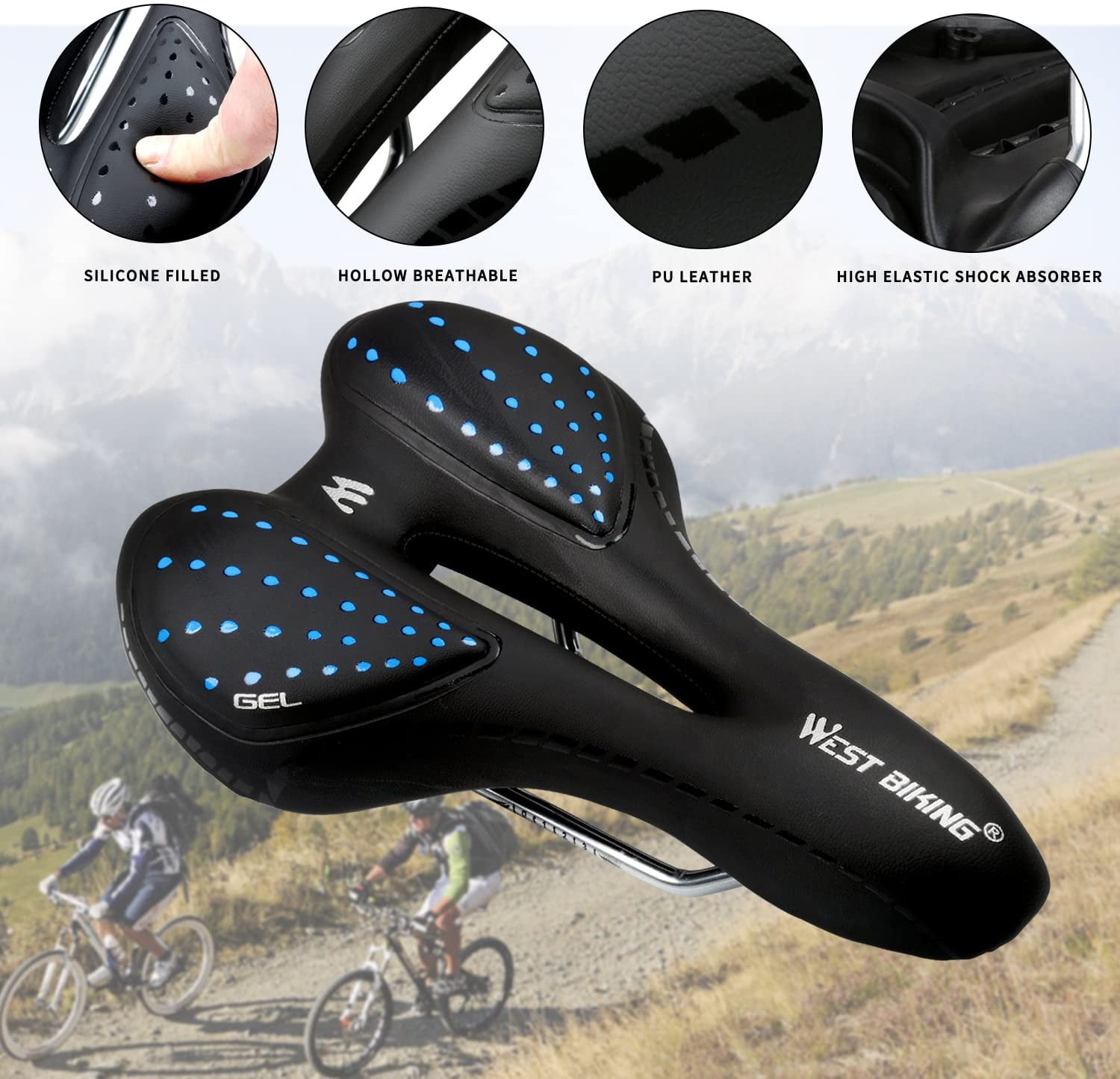 Extra Comfort Soft Bicycle Cushion with Breathable Design for Men Women Road Cycling Seat Ultralight Non-Slip Water-Resistant Bike Saddle Green-1 