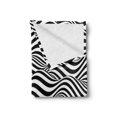 thumbnail image 2 of Abstract Surreal Soft Flannel Fleece Throw Blanket, Optical Illusion Look Monochrome Stripes Waves Print, Cozy Plush for Indoor and Outdoor Use, 60" x 80", Charcoal Grey and White, by Ambesonne, 2 of 5