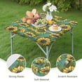 thumbnail image 4 of Blue Sunflower Vine Leaf Pattern Square Fitted Tablecloth with Elastic Edge,Square Table Cover,Washable Elastic Table Cover for Home Kitchen Party Decor 34"x34", 4 of 6