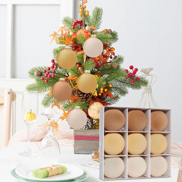 Fiudx Adornos Navideños, Bola Decorativa y Diseño Flocado, Adorno Colgante de Plástico Duradero, Colgante de Estilo Clásico, Ideal para Fiestas En Casa, Regalo Festivo, Juego de 9 Piezas Incluido.
