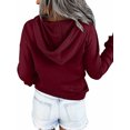 thumbnail image 3 of Worallymy Mujeres Otoño Invierno Sudadera con capucha Manga larga Color sólido Casual Prendas de vestir Jersey con capucha con bolsillo con cordón Worallymy JD735906115, 3 of 5