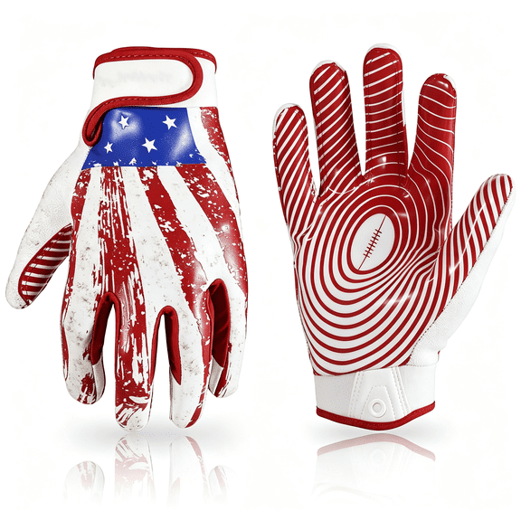 BESTSKY Youth Football Gloves for Boys Girls, Sticky Wide Receiver Gloves for Kids, Junior Flag Football Gloves, Super Sticky Breathable Youth Football Gloves