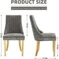 thumbnail image 3 of Mid Century Dining Chairs Dining Chairs Set of 4，Linen Tufted Kitchen Dining Room Chair with Solid Wood Legs, Fabric Upholstered Dining Chair, 3 of 7