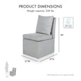 thumbnail image 2 of Furniture of America Jaine Modern Fabric Pillow Back Dining Side Chair with Casters, Taupe, 2 of 7