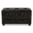 thumbnail image 6 of Bowery Hill Dark Brown Faux Leather Upholstered Storage Trunk Ottoman, 6 of 13