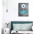 thumbnail image 2 of Bathroom Wall Art Daisy Canvas Pictures Modern Flower Bathtub Artwork Rustic Wood Board Background Contemporary Wall Art Decor Bedroom Living Room Office Home Framed Ready to Hang Blue 12" x 16", 2 of 5