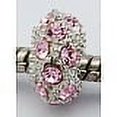 thumbnail image 2 of SNNROO Alloy Rhinestone European Beads  Large Hole Beads  Rondelle  Platinum Metal Color  Topaz  11x6mm  Hole  5mm, 2 of 2