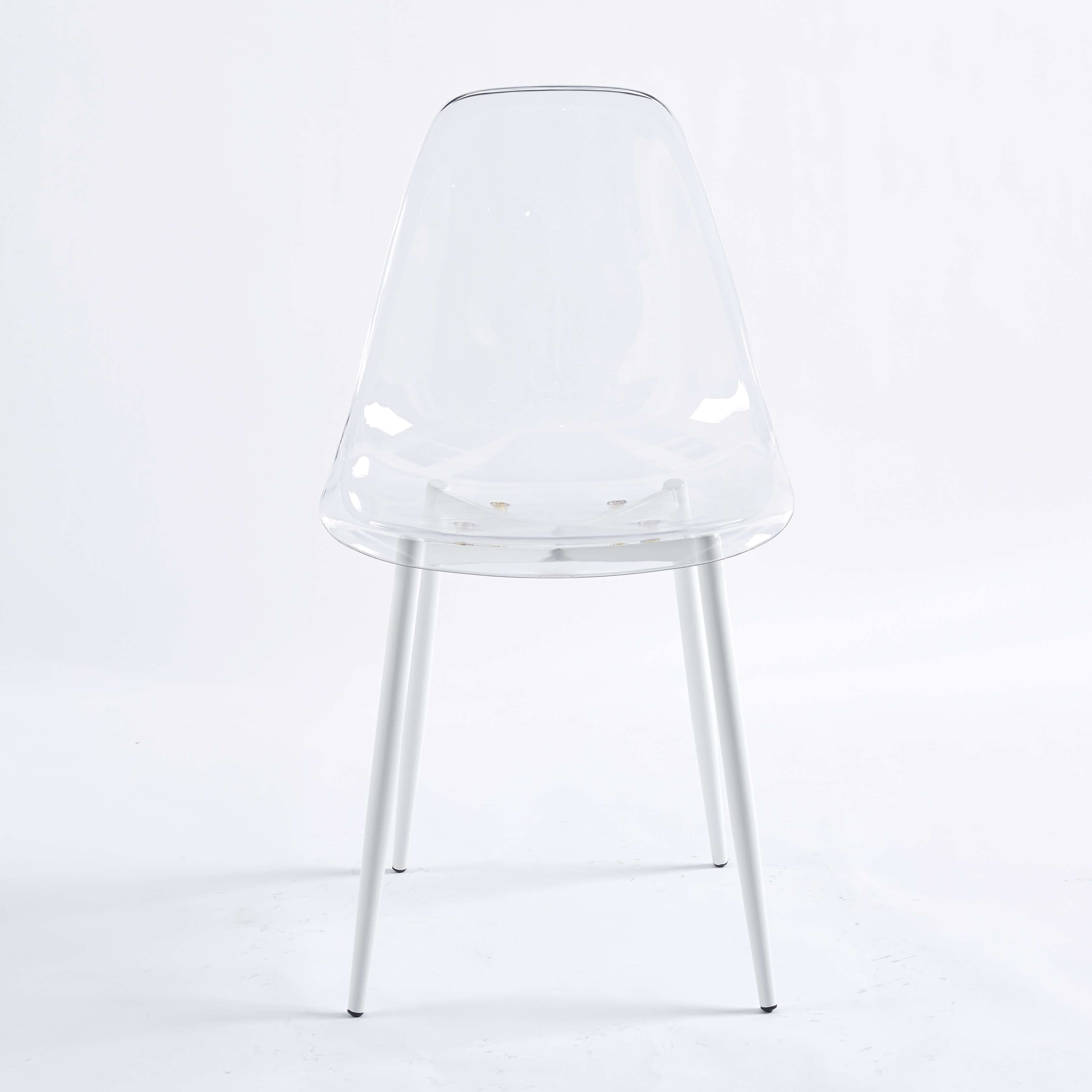 MAYEERTY Modern Plastic Chair Set of 4 Iron Tube Legs Dining Living Room