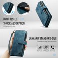 thumbnail image 6 of CaseMe Case for Google Pixel 11 Pro XL Wallet Case for Women Men, Fashion Durable PU Leather Magnetic Flip Lanyard Strap Wristlet 10-Card Holder Zipper Wallet Phone Case,Blue, 6 of 8