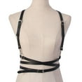 thumbnail image 2 of Body Suspenders PU Harness Leather Women Waist Strap Garter Belt Adjustable Bands for Festival Party Nightclub Prom Adjustable straps Black, 2 of 8