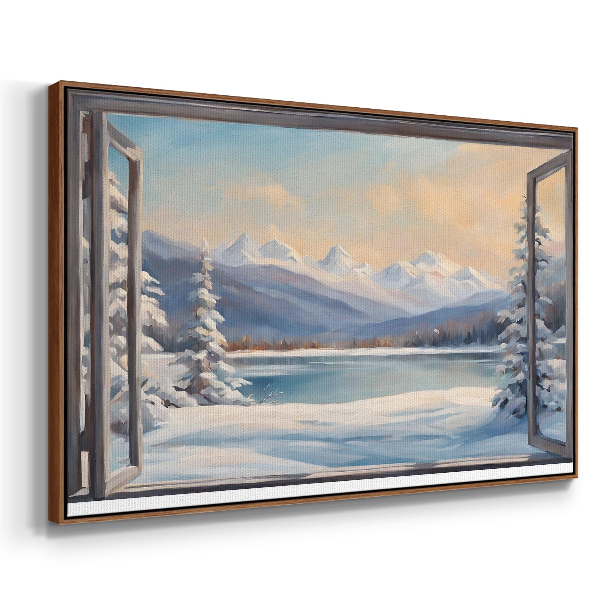 Vintage Landscape-CCXV By Wexford Home Framed in Walnut Wood Gallery Wrapped Canvas 25 in. x 37 in.