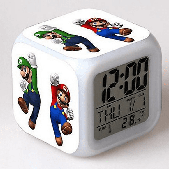 Chockeie Minecraft Colorful Color Changing Quartet Alarm Clock Led Night Light Birthday Gift Christmas(3)