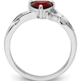 thumbnail image 2 of Sterling Silver Rhodium Plated Diamond And Garnet Heart Ring (Size 7) Made In India qr4634ga-7, 2 of 5