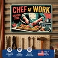 thumbnail image 5 of Chef At Work Danger Zo Metal Poster by DC | Vintage Tin Sign Wall Art for Indoor Use | 10x7" Rust-Free Aluminum Decor for Kitchen | UV Protected & Weatherproof Print | Made in USA, 5 of 7