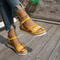thumbnail image 4 of Dakaela Women's Espadrille Wedge Sandals Flower Ankle Strap Platform Summer Shoes Braided Open Toe Dressy Casual Slip on Sandal Size 6-10 Yellow, 4 of 8