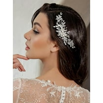 Bride Wedding Hair Comb Rhinestone Bridal Hair Accessories Pearl Bridal Hair Pieces Bridal Hair Clips Hair Side Comb for Women and Girls