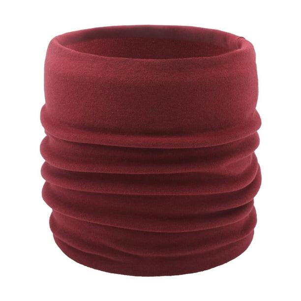 Bufanda de invierno para mujer, cálida y protectora, de cuello alto, de hilo grueso, de color liso y con cubrecuello, de poliéster.
