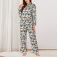 thumbnail image 2 of Fotbe Train Conjunto de Pijama de Manga Larga para Mujer con Estampado, Ropa de Dormir de 2 Piezas, Conjunto de Casa Suave y Cómodo con Bolsillos-Medium, 2 of 7