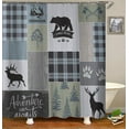 thumbnail image 3 of 4PCS Deer Shower Curtain Set, Elk Moose Mallard Duck Woodland Animals Hunting Lodge Cabin Country Rustic Farmhouse Bathroom Decor, Waterproof Fabric Shower Curtain, Non-slip Bath Mat, 3 of 7