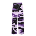 thumbnail image 4 of Fabrcox Camo Pajama Pants for Men Wide Leg Drawstring Pj Bottoms with Pockets Lightweight Elastic Waist Basic Lounge Pants Purple 2XL, 4 of 5