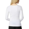 thumbnail image 3 of 32 DEGREES Ladies' Heat Long Sleeve Scoop Neck Tee 2-Pack (L, White/Grey), 3 of 9
