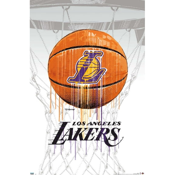 NBA Los Angeles Lakers - Drip Ball 20 Wall Poster, 14.725" x 22.375"