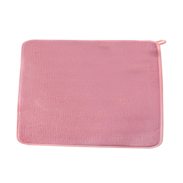 Pink, Style B, 38*50Cm, Dish Drying Mat 20 X 15 Inch Absorbent Microfiber Dishes Drainer Mats Large Size Dish Drying for Kitchen Counter Rack Countertops, 1 Microfiber Dish Drying Mat