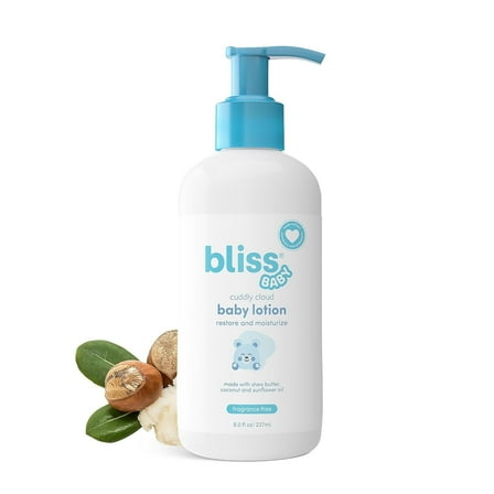 Bliss Baby Lotion, Premium & Fragrance-Free, For Dry & Sensitive Skin, Hydrating Daily Lotion - For Babies, Kids & Adults, Vegan, Hypoallergenic, Dermatologist Tested, Clean & Gentle, 8 fl oz.