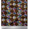 thumbnail image 1 of Soimoi Cotton Duck Fabric Artistic Floral & Check Geometric Print Fabric by The Yard 42 Inch Wide, 1 of 1