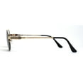 thumbnail image 3 of Mens Rectangular Half Rim 90s Gangster Sunglasses Gold Brown, 3 of 4